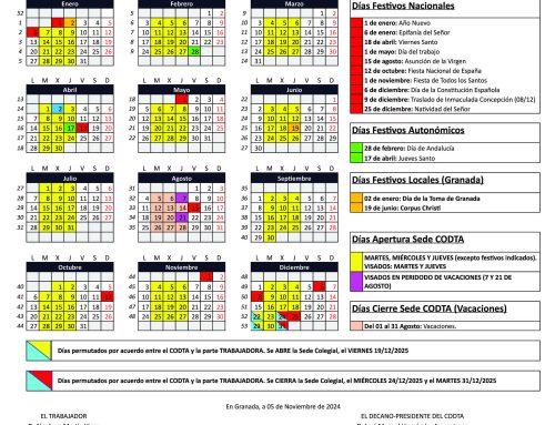Calendario Laboral CODTA 2025